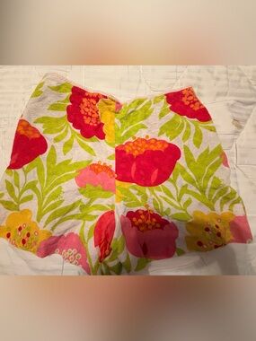 Lilly Pulitzer Floral Cotton Shorts in Pink, Yellow & Green